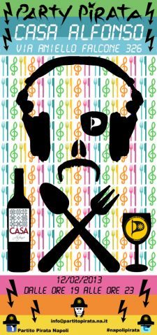 Poster for the party pirata a Casa Alfonso (Napoli) 12/02/2013 promoted and curated by the